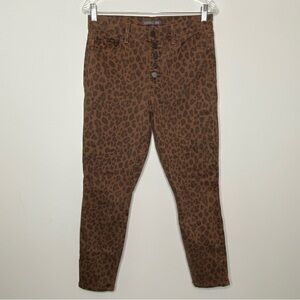 Level 99 Spiced Leopard Button Fly Skinny Jeans